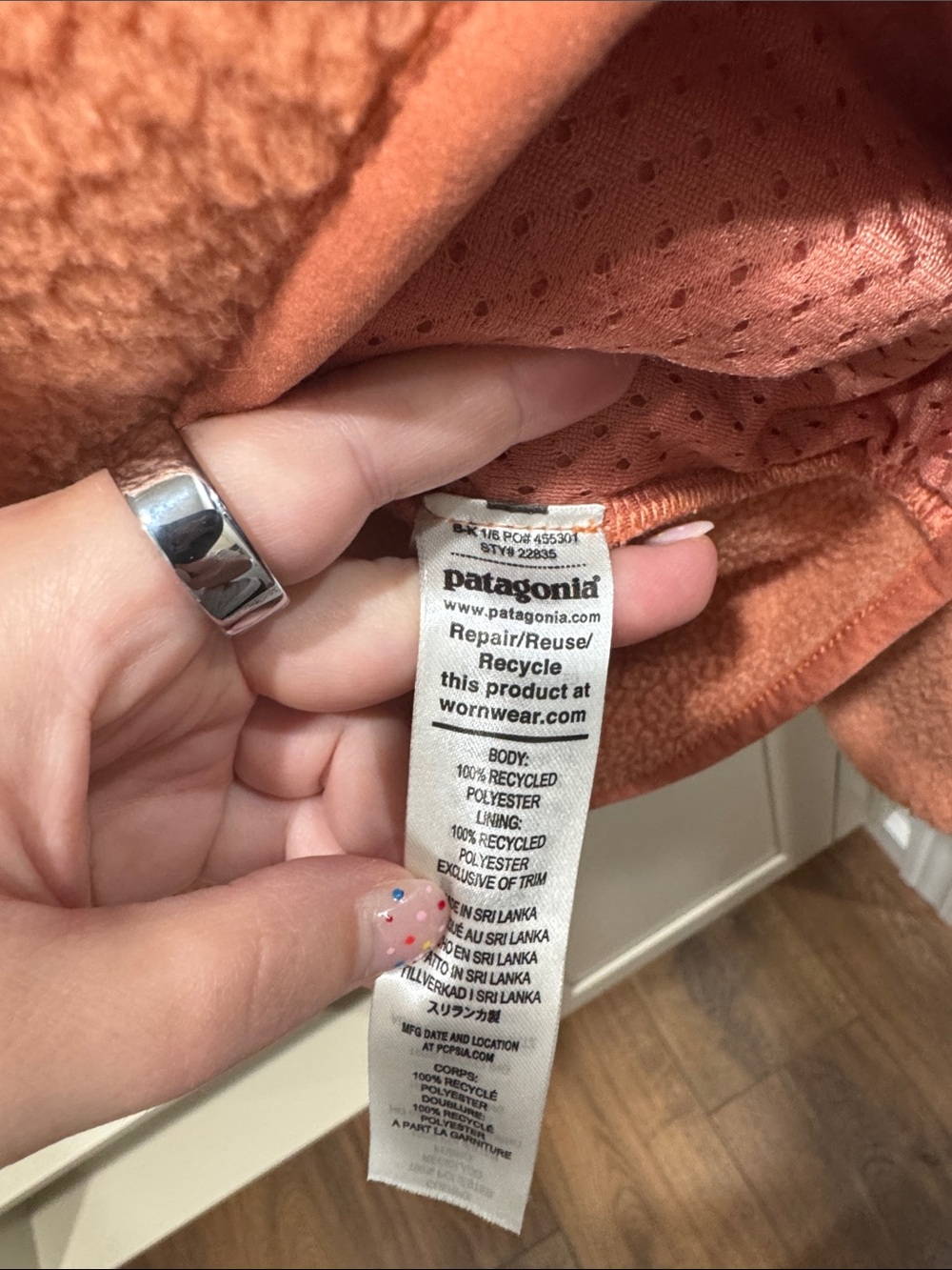 Patagonia Orange Quarter-Zip Fleece Pullover - Picture 3 of 4